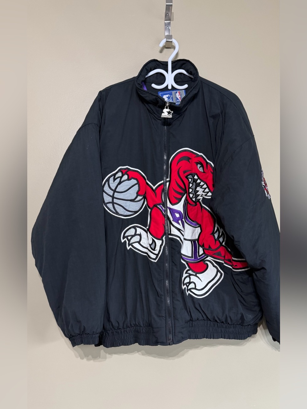 Vintage 1994 Starter Toronto Raptors Big Logo Jacket NBA Korea Made Rare - Picture 2 of 15